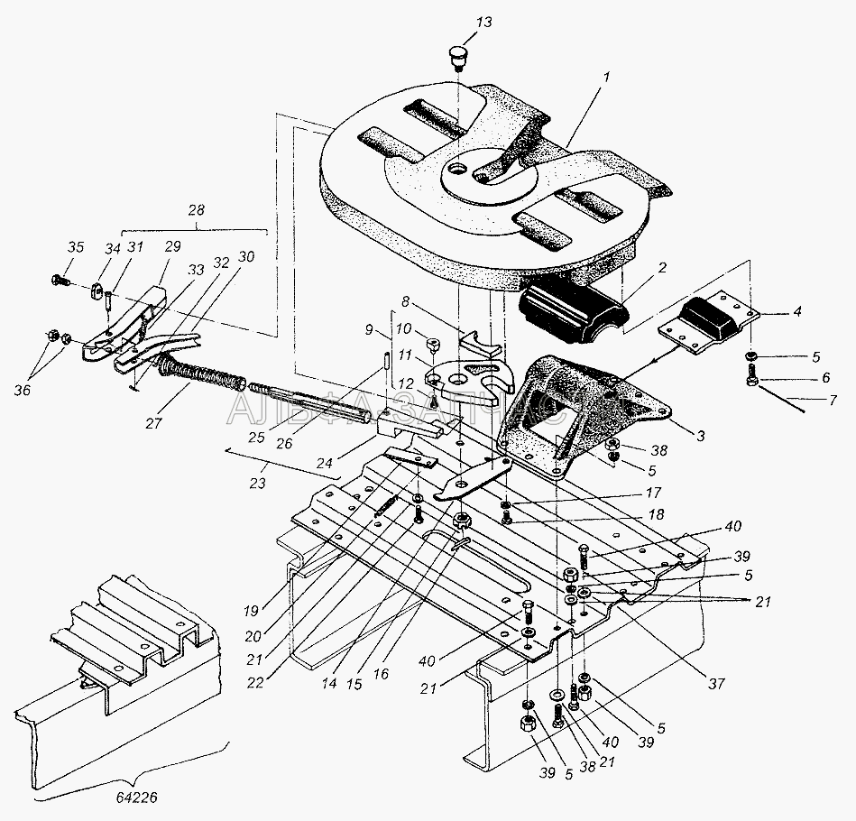 Устройство седельное с подставкой (64221-2702090 Подушка) 